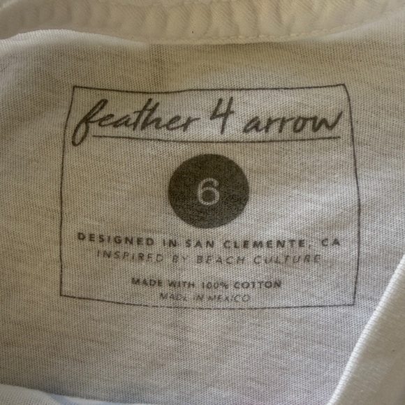 Feather 4 Arrow More Beach Crop Tee sz 6 - Picture 5 of 6